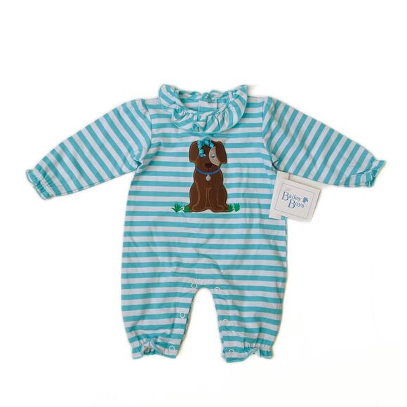 NWT Bailey Boys Size 3M Puppy Love Romper - Picture 1 of 4